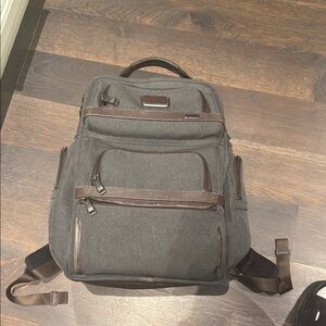 Tumi Charcoal and Brown Backpack